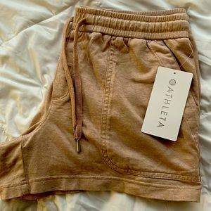 Athleta Farallon cotton elastic waist drawstring short.